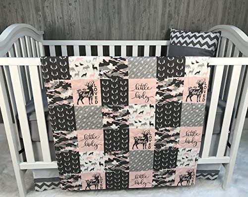 Baby Girl Pink Camo Woodlands Bedding Set, by Babylooms