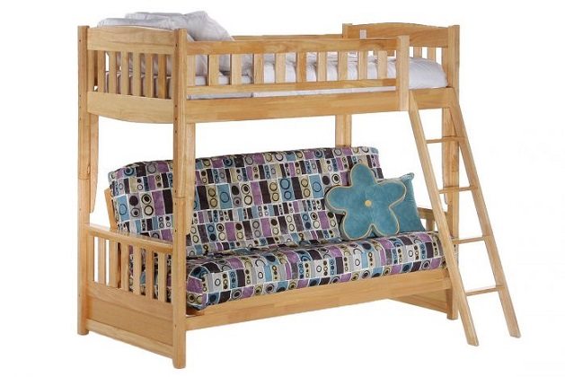 Cinnamon Wooden Futon Bunk Bed Sofa Bed