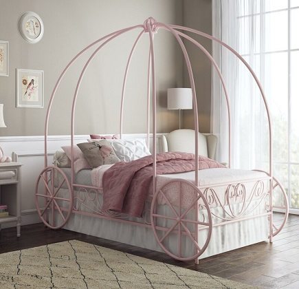 German Twin Princess Canopy Bed, by Zoomie Kids