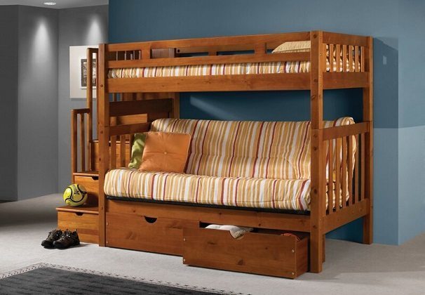 Langley Futon Bunk Bed with Drawers, by Harriet Bee