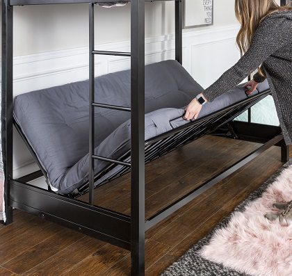 Manor Park Premium Metal Twin over Futon Bunk Bed Extended into Full Size Bed