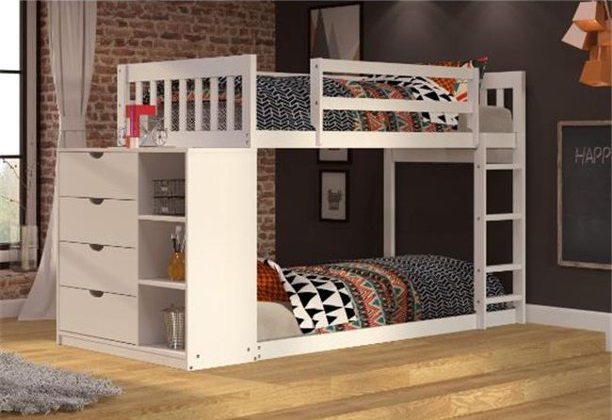 Pivot Direct PD-1600-TTW Mission Twin over Twin Chest & Storage Bunk Bed