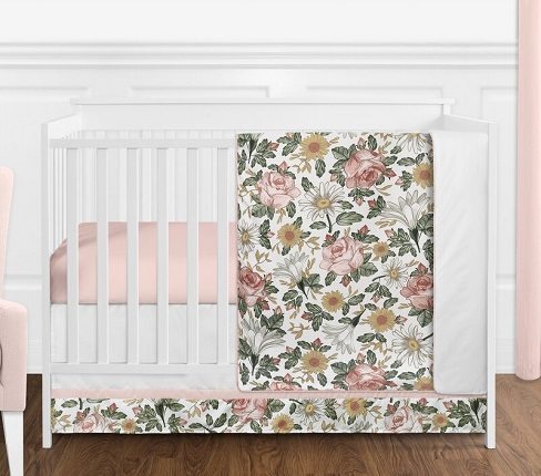 Vintage Floral 4 Piece Crib Bedding Set, by Sweet Jojo Designs