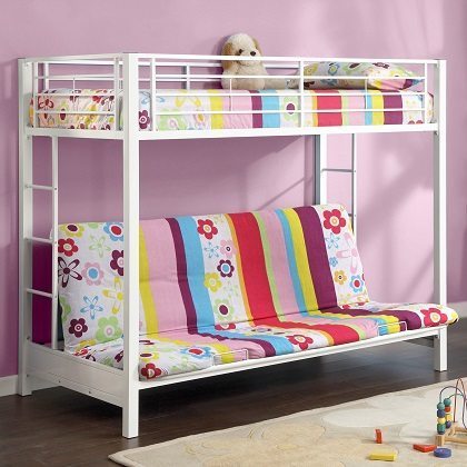 Walker Edison Twin Over Futon Metal Bunk Bed