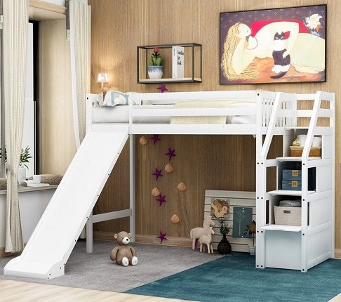 unicorn bunk bed with slide