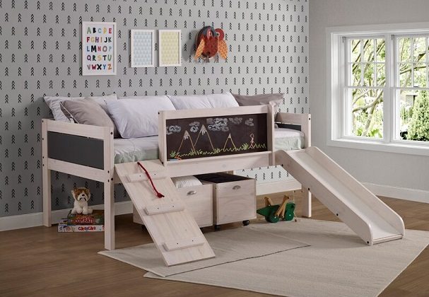 Schmid Twin Low Loft Bed with Slide, by Zoomie Kids