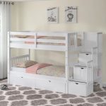 Tena Solid Wood Standard Bunk Beds with Stairway & 2 Under Bed Drawers2