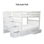Tena Solid Wood Standard Bunk Beds with Stairway & 2 Under Bed Drawers
